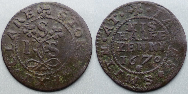 Stoke-by-Clare, James Smith 1670 halfpenny